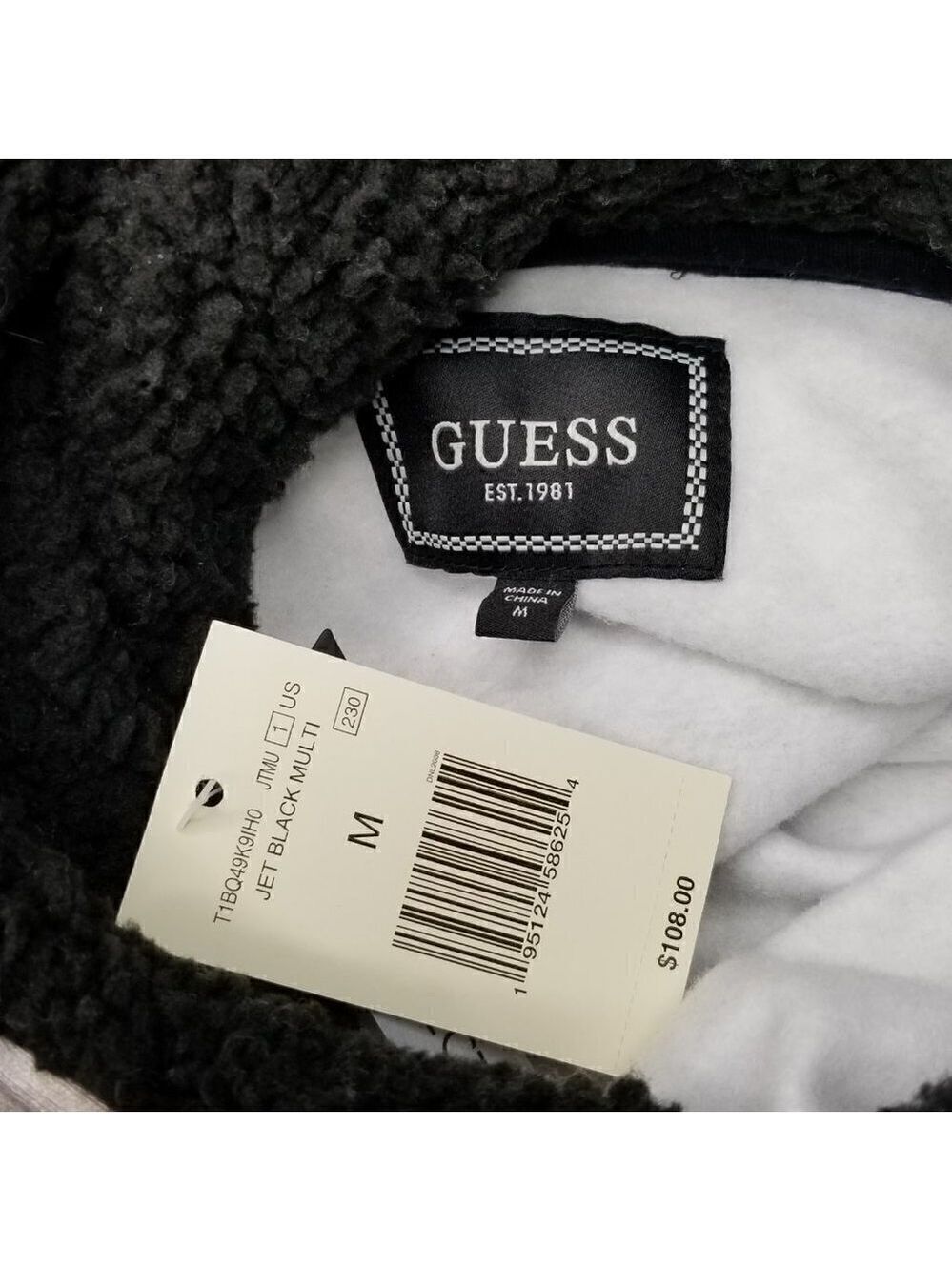 Guess Cosmic Fleece Hoodie Men’s‎ M Black Pullover - Picture 11 of 11